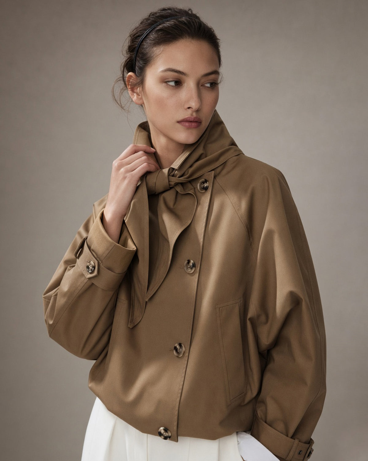 Women's Woven Polyester Jacket - RIHOAS - 01