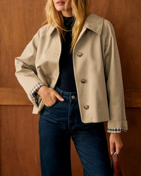 Khaki Contrasting Pocket Casual Jacket Khaki - RIHOAS