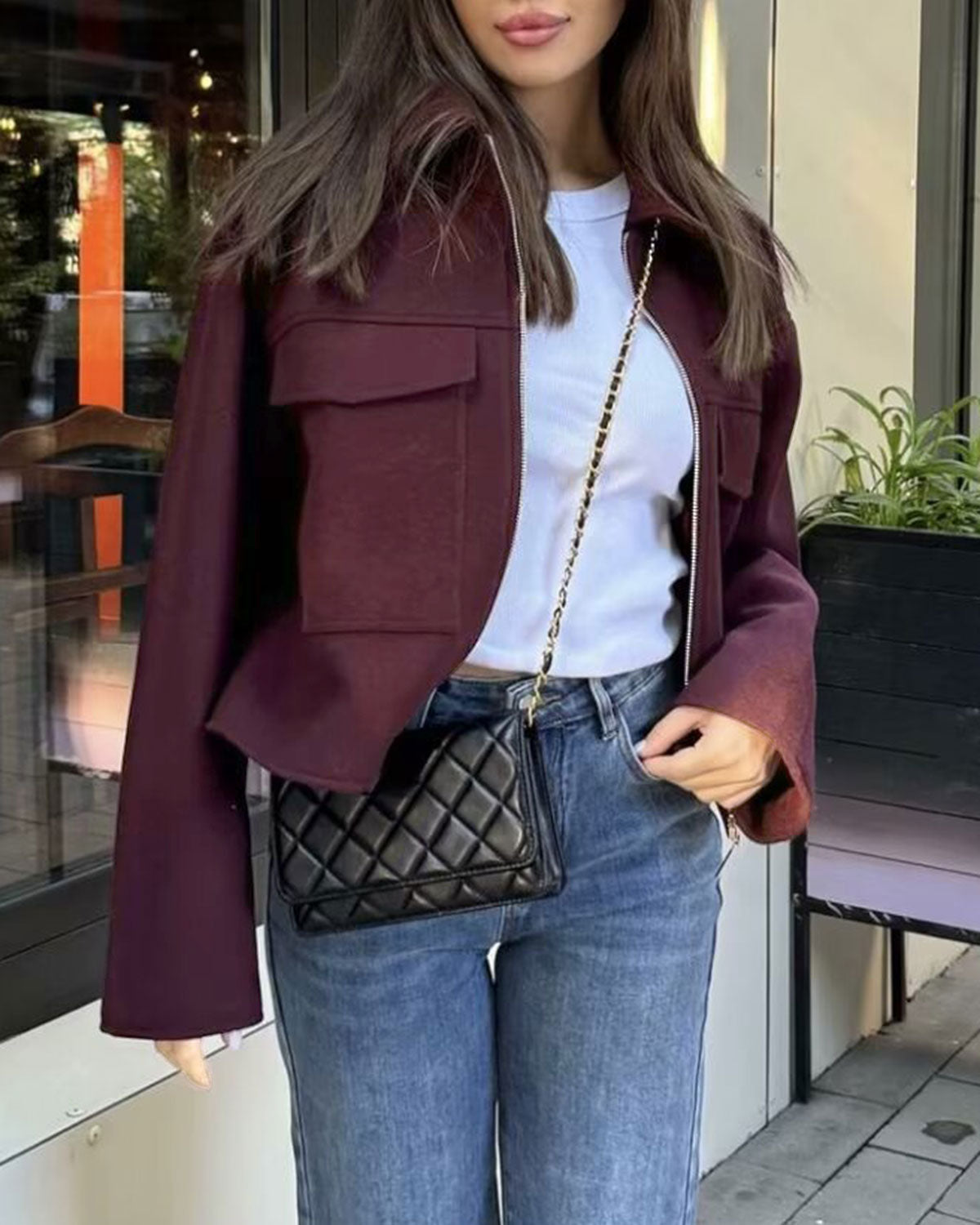 Women's Woven Polyester Jacket Outerwear - RIHOAS