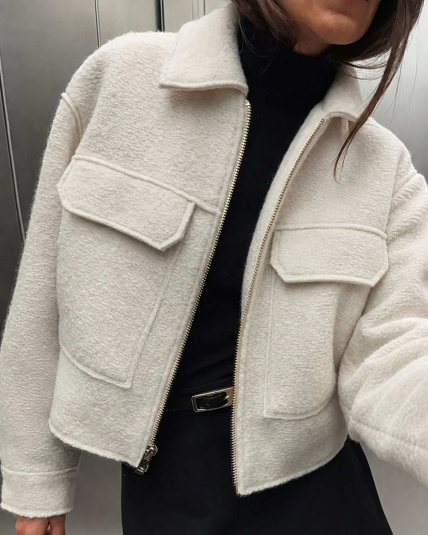 Women's Woven Polyester Jacket - RIHOAS - 02