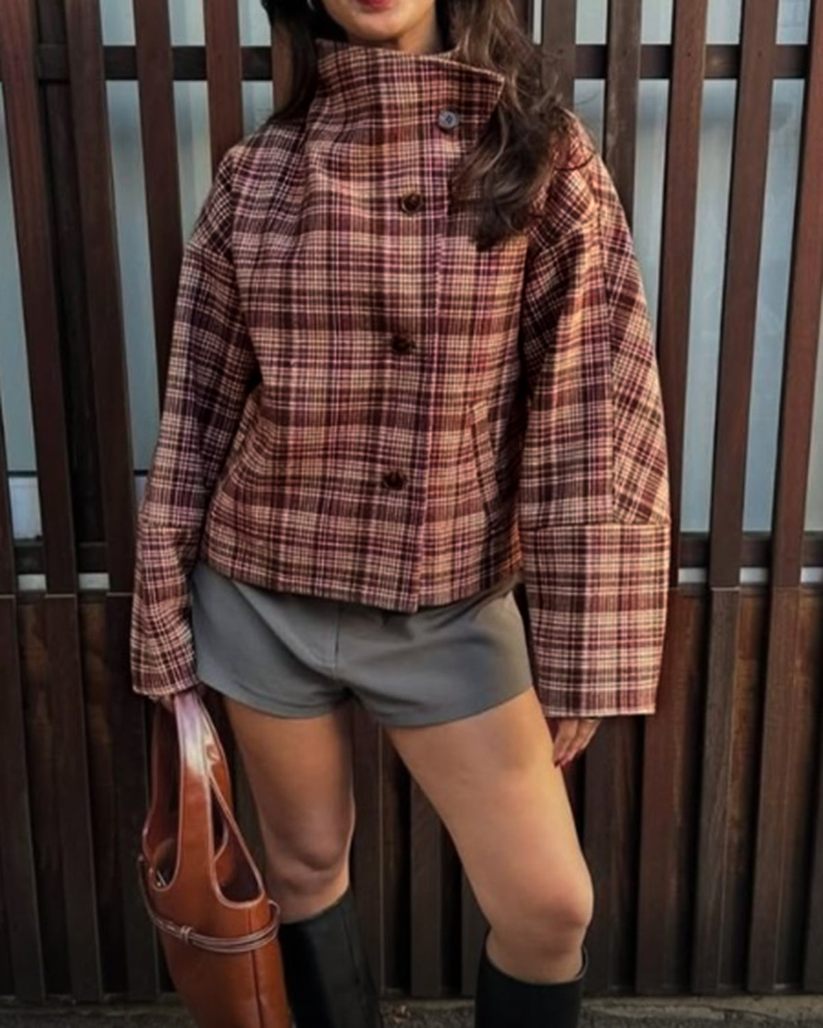 Women's Woven Polyester Jacket Red Outerwear - RIHOAS