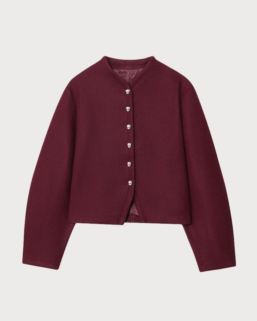 Women's Woven Polyester Jacket Wine Red Outerwear - RIHOAS