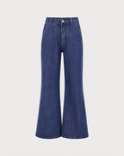 Blue Low Waisted Pockets Jeans 01