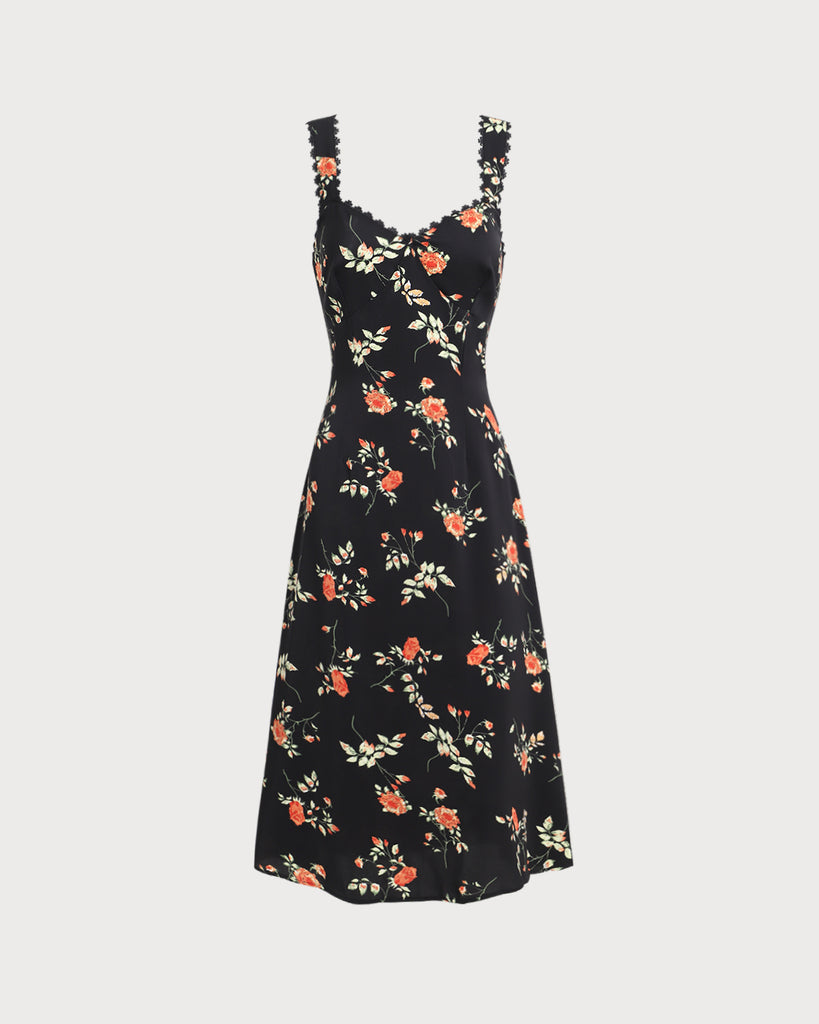 Women's Woven Polyester Long Dress Black Dresses - RIHOAS