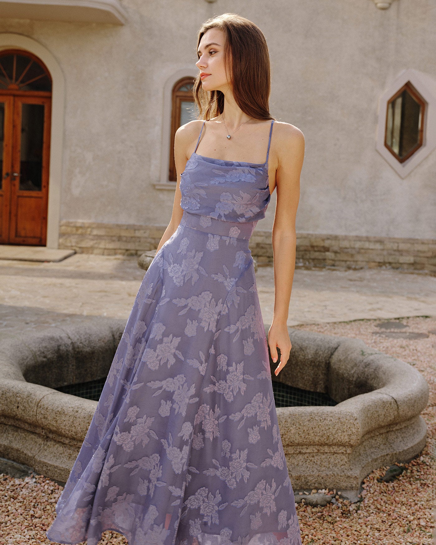 long beautiful dresses Blue Jacquard Slip Maxi Dress & Reviews - Blue - Dresses