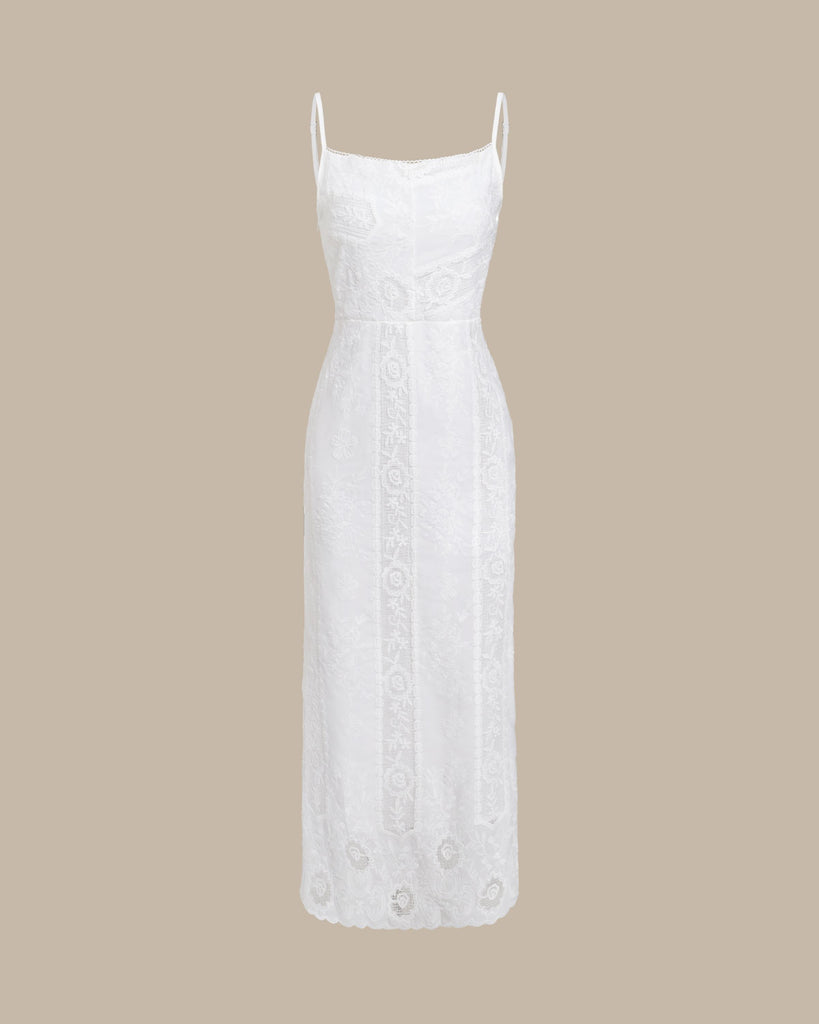 Women's Woven Polyester Long Dress White Dresses - RIHOAS