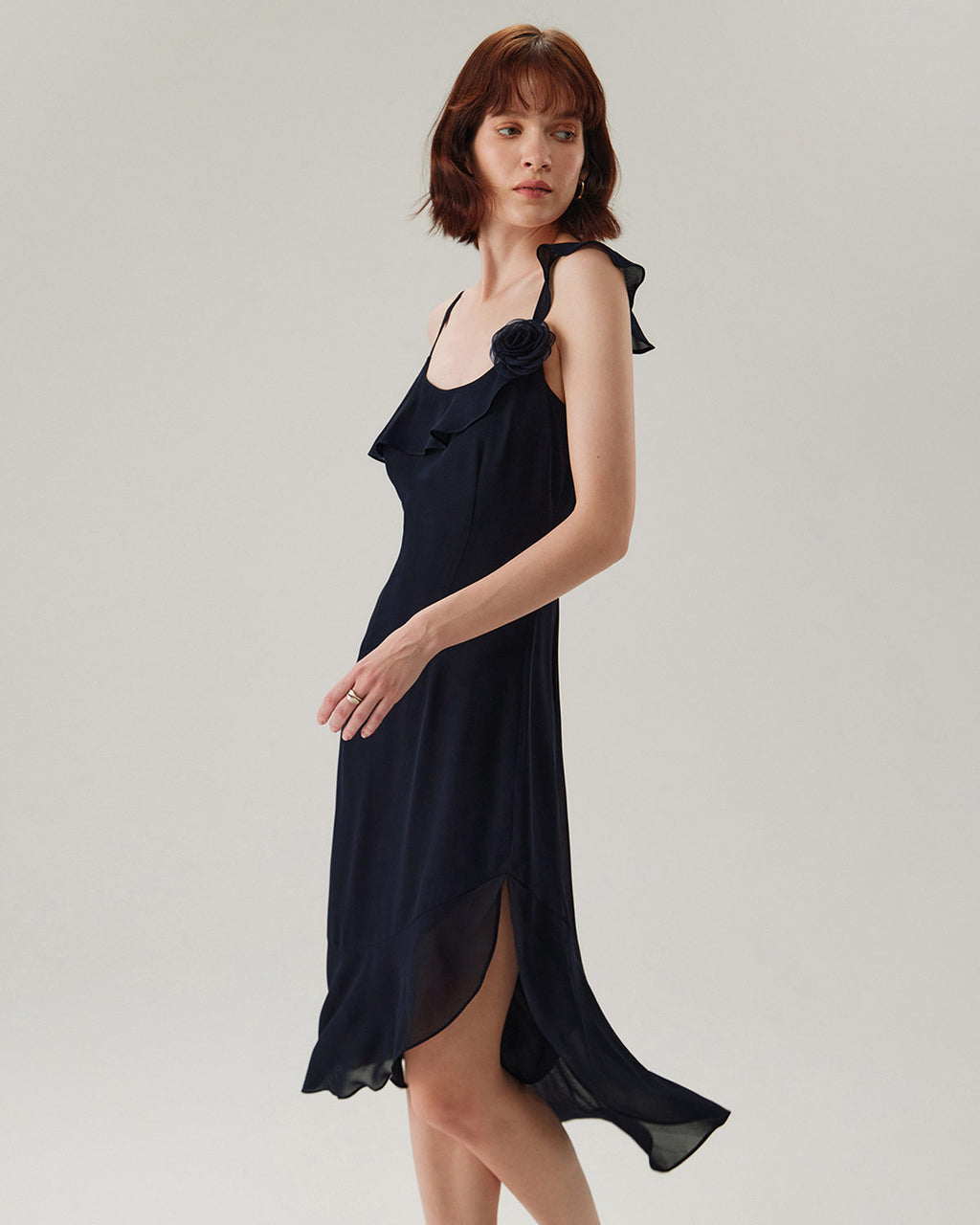 Women's Woven Polyester Long Madi Dresses Blue Dresses - RIHOAS