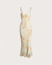 Women's Woven Polyester Maxi Dress Beige Dresses - RIHOAS