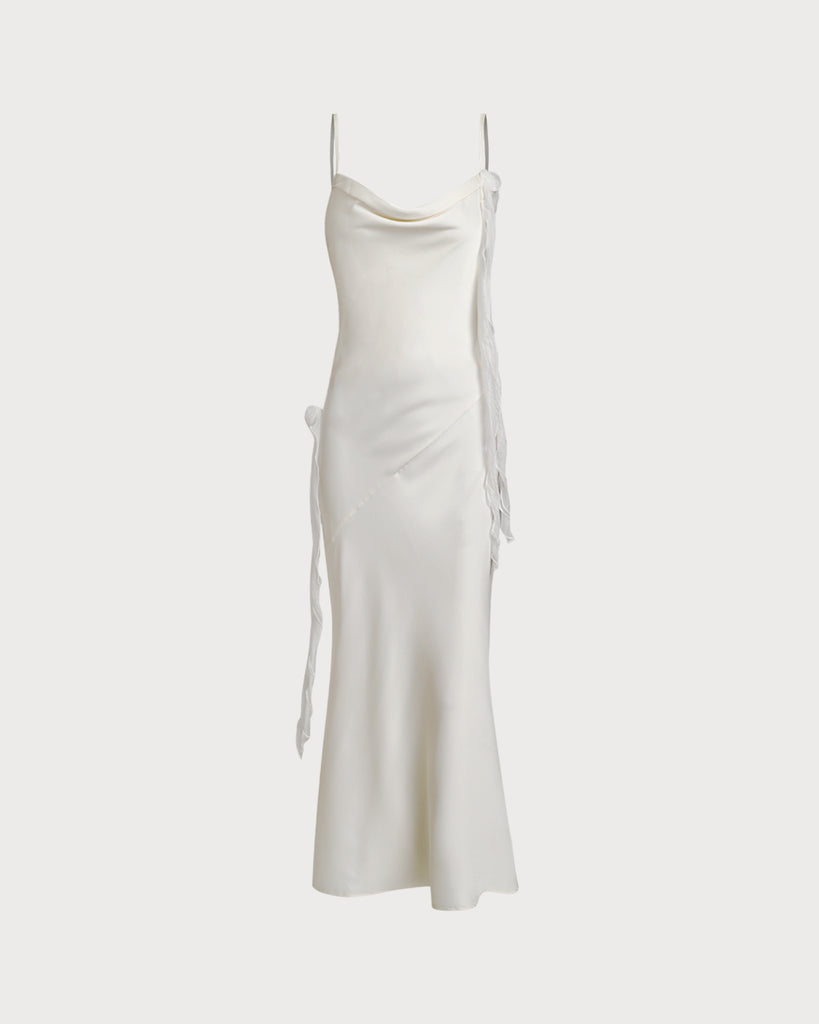 Women's Woven Polyester Maxi Dress Beige Dresses - RIHOAS