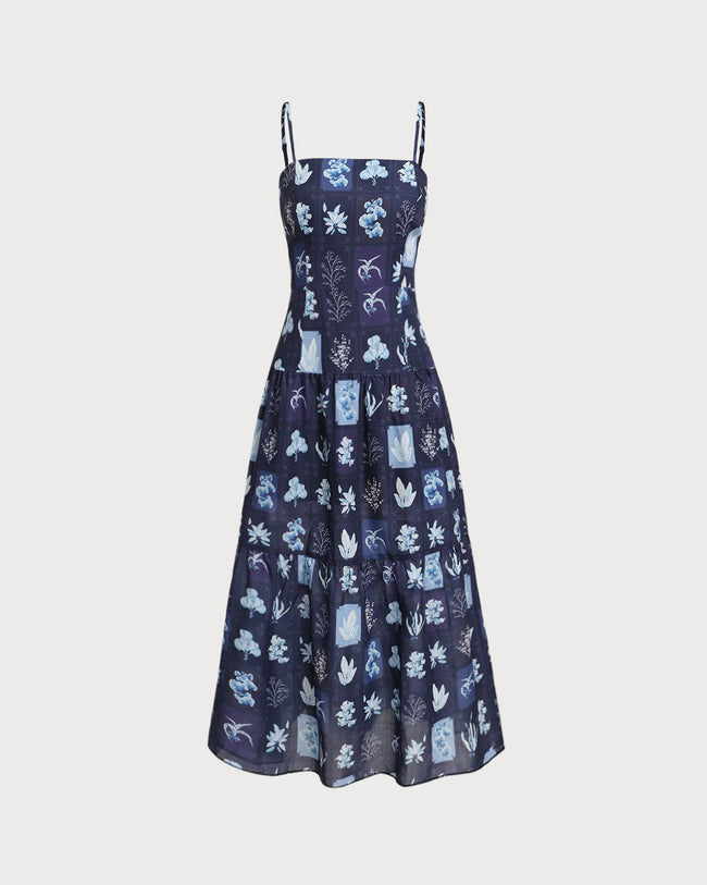 Women's Woven Polyester Maxi Dress Blue Dresses - RIHOAS