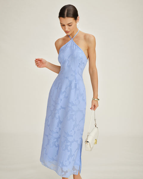 formal maxi dress blue Birdette Plunge Maxi Dress | Blue | Womens