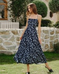 Women's Woven Polyester Maxi Dress Blue Dresses - RIHOAS