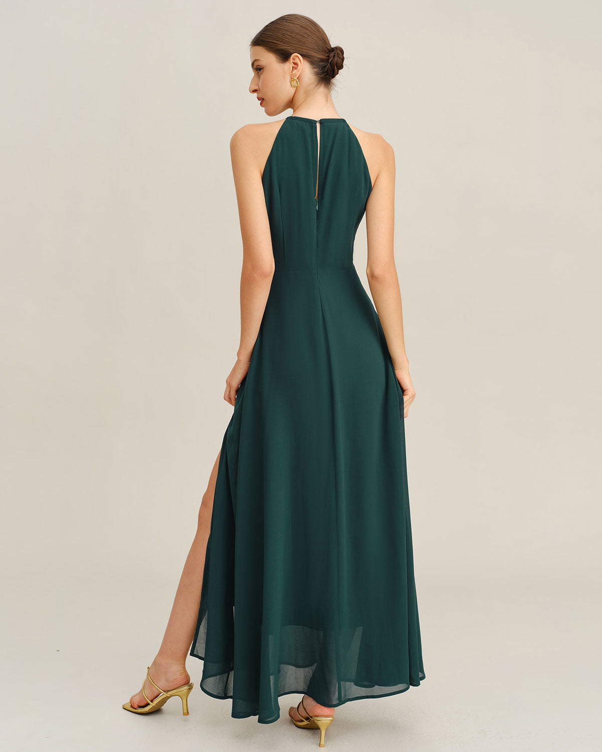 Rihoas Women's Chiffon Slit Maxi Dress, Green / XS Rihoas Women's Chiffon Slit Maxi Dress, Green / XS