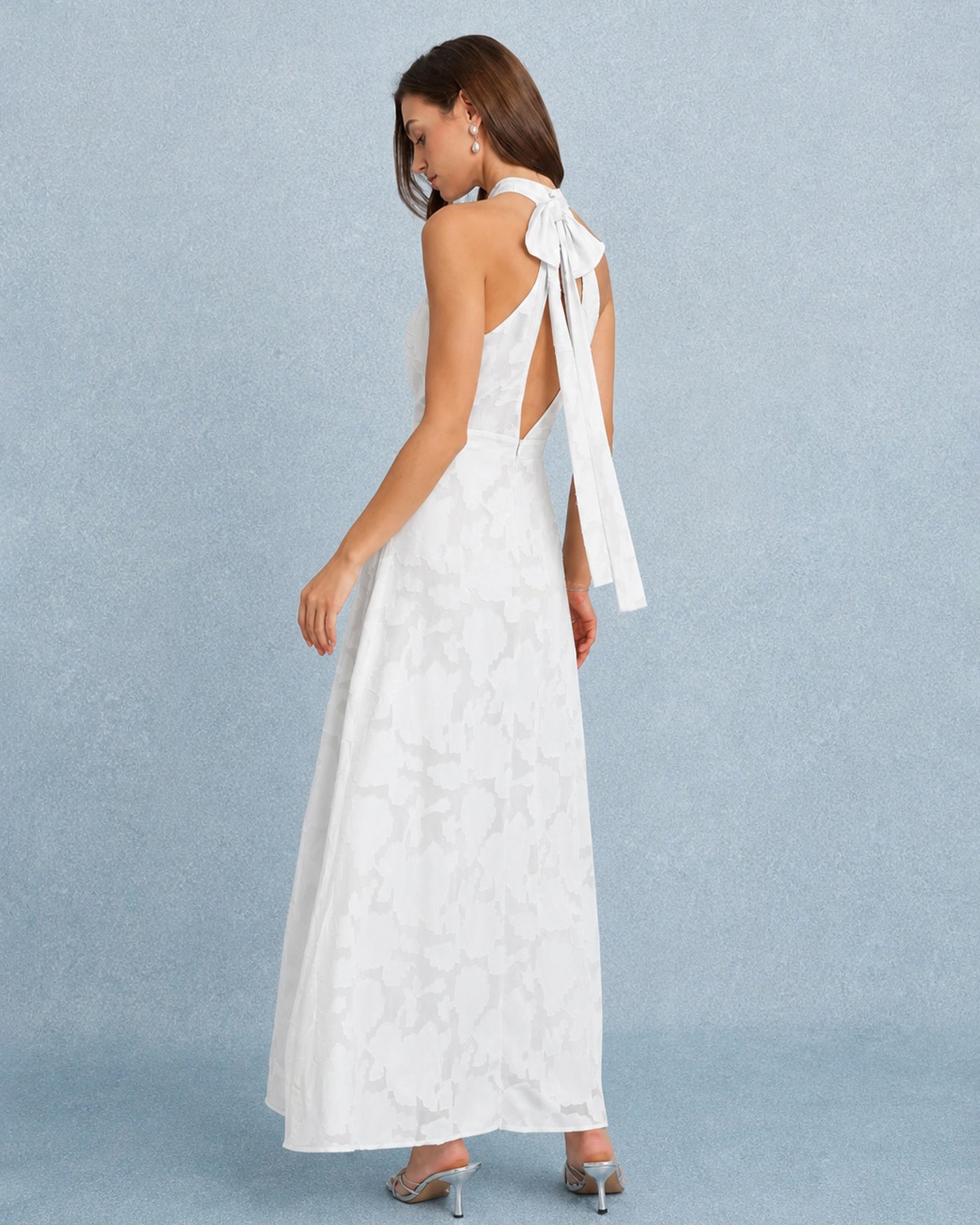 backless white dress maxi White Backless Bowknot Maxi Dress & Reviews - White - Dresses
