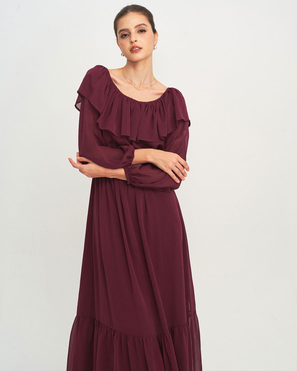 Women's Woven Polyester  Maxi Dress Dresses - RIHOAS