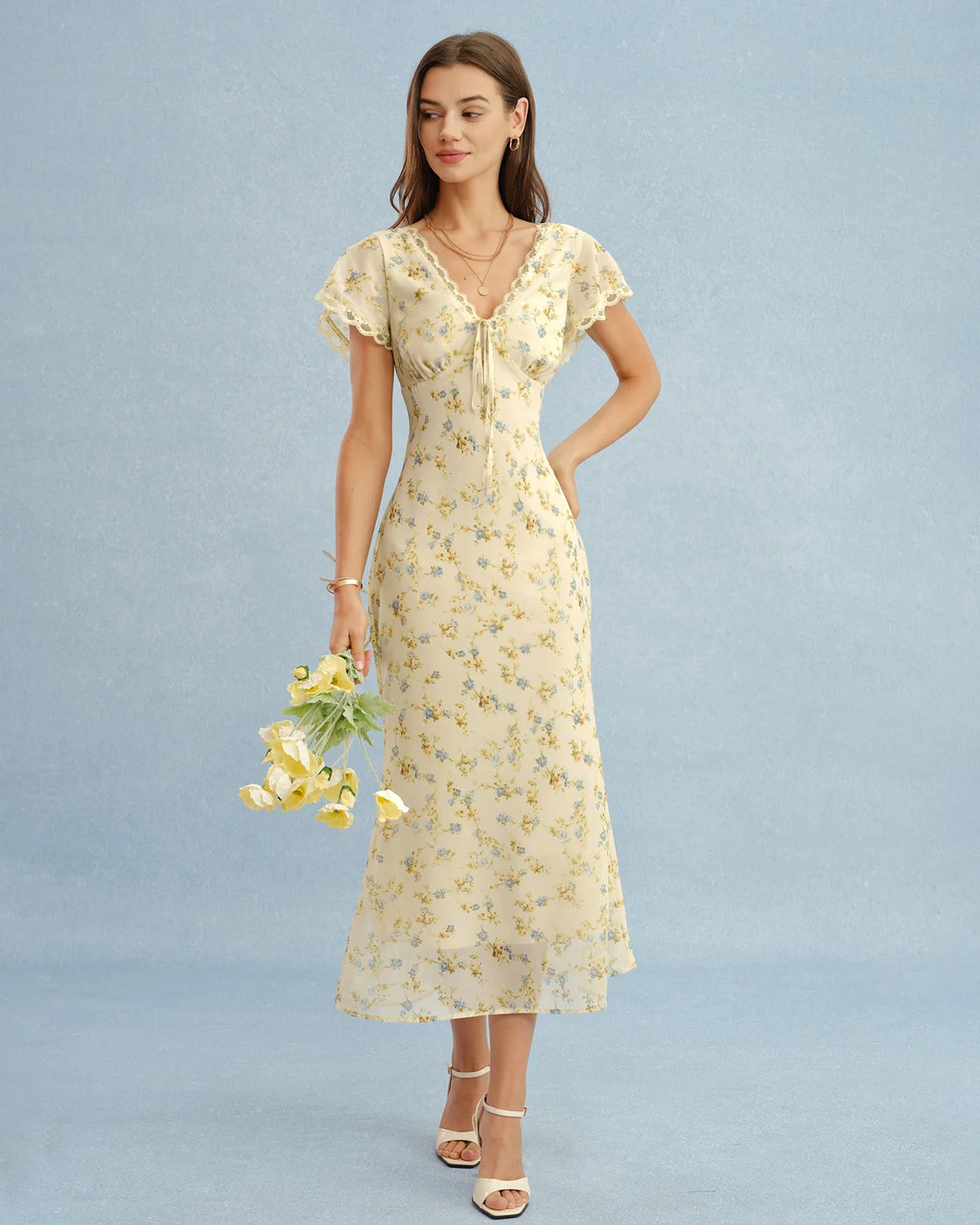 Women's Woven Polyester Maxi Dress - RIHOAS