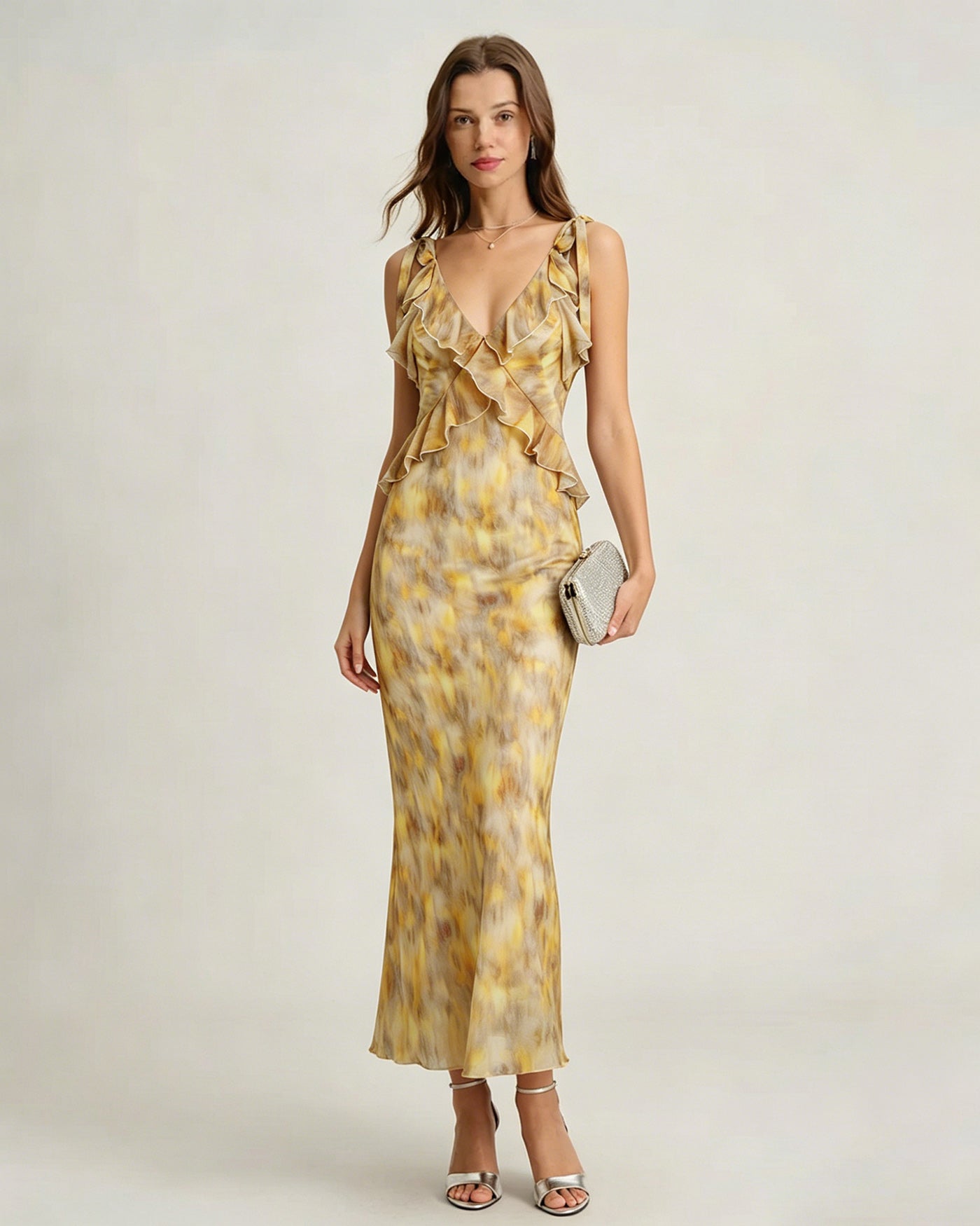 Yellow Ruffle Slip Maxi Dress & Reviews - Yellow - Dresses