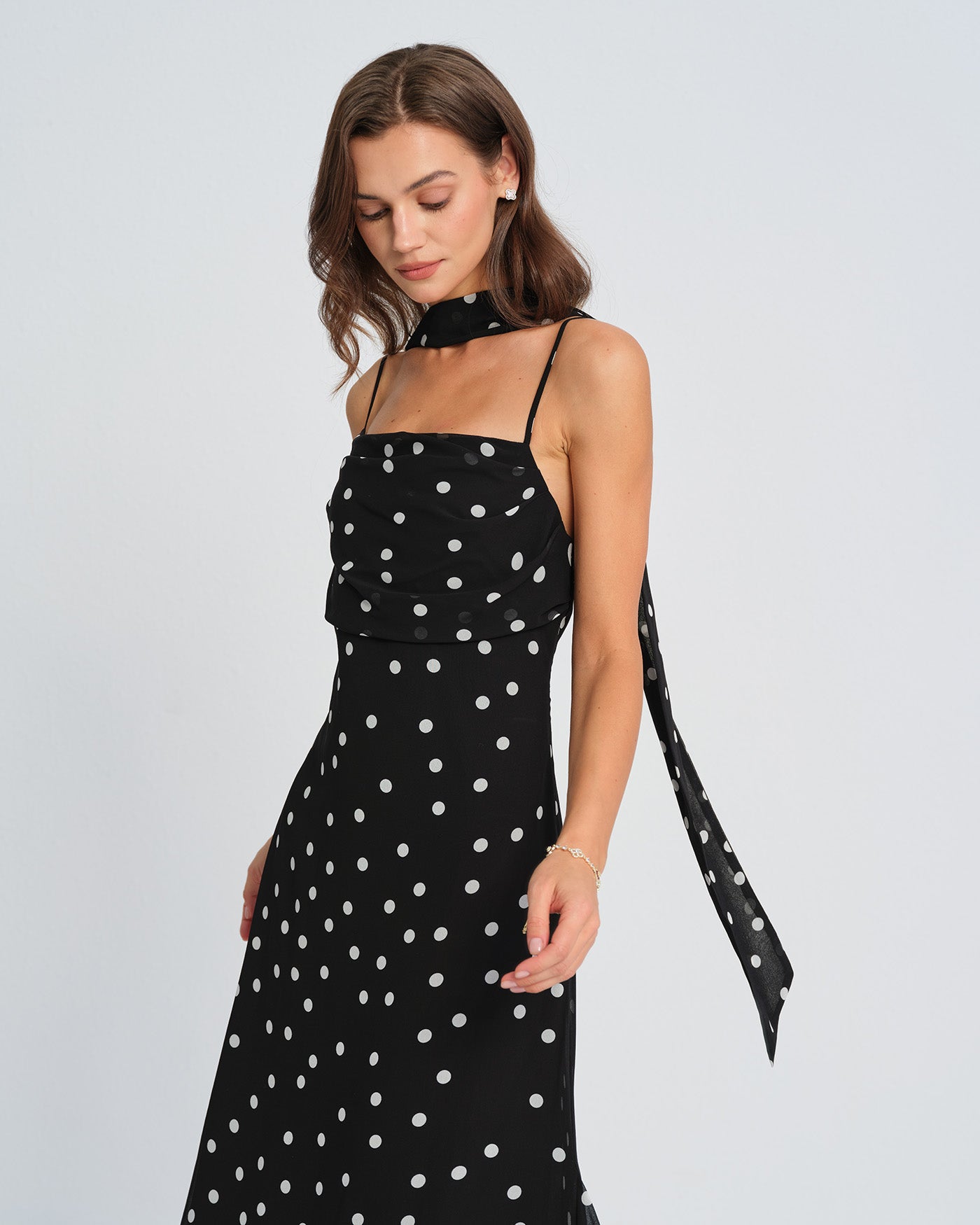 Black Polka Dot Slip Maxi Dress & Reviews - Black - Dresses | RIHOAS Black Polka Dot Slip Maxi Dress & Reviews - Black - Dresses | RIHOAS