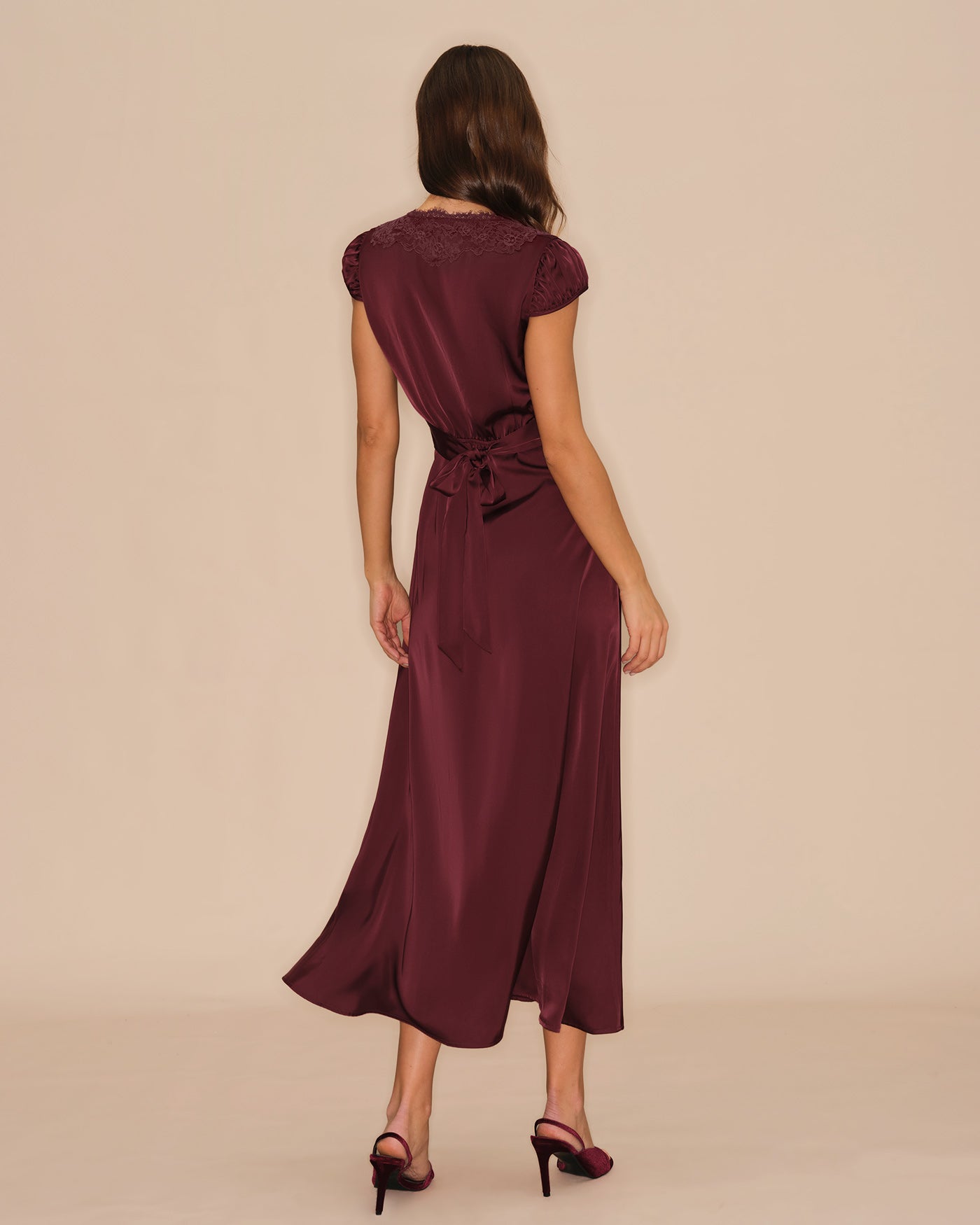 Wine Red V Neck Lace Maxi Dress & Reviews - Wine Red - Dresses | RIHOAS Wine Red V Neck Lace Maxi Dress & Reviews - Wine Red - Dresses | RIHOAS