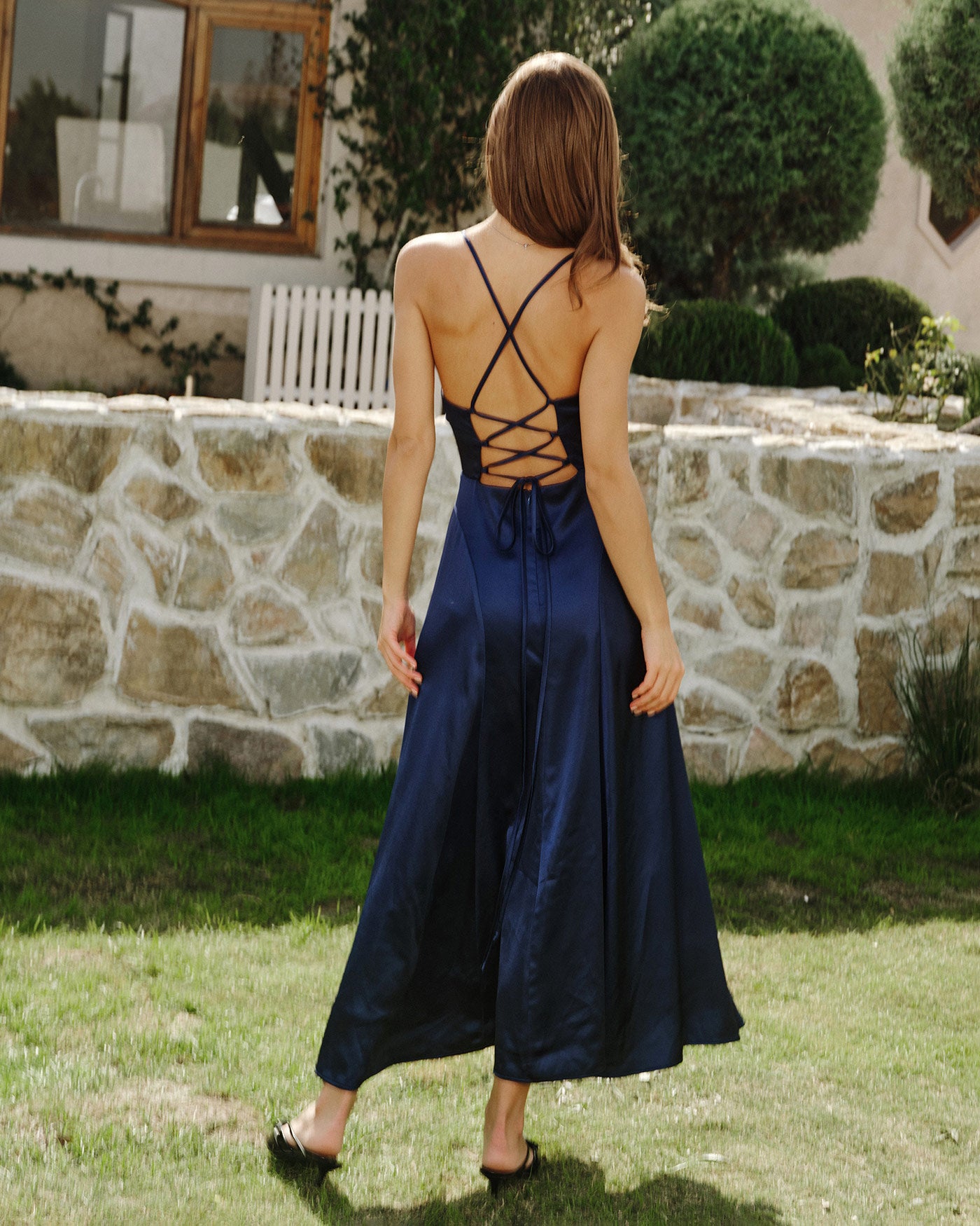 Navy Satin Slip Maxi Dress & Reviews - Navy - Dresses | RIHOAS Navy Satin Slip Maxi Dress & Reviews - Navy - Dresses | RIHOAS