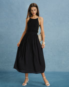 Women's Woven Polyester Maxi  Dress Dresses - RIHOAS