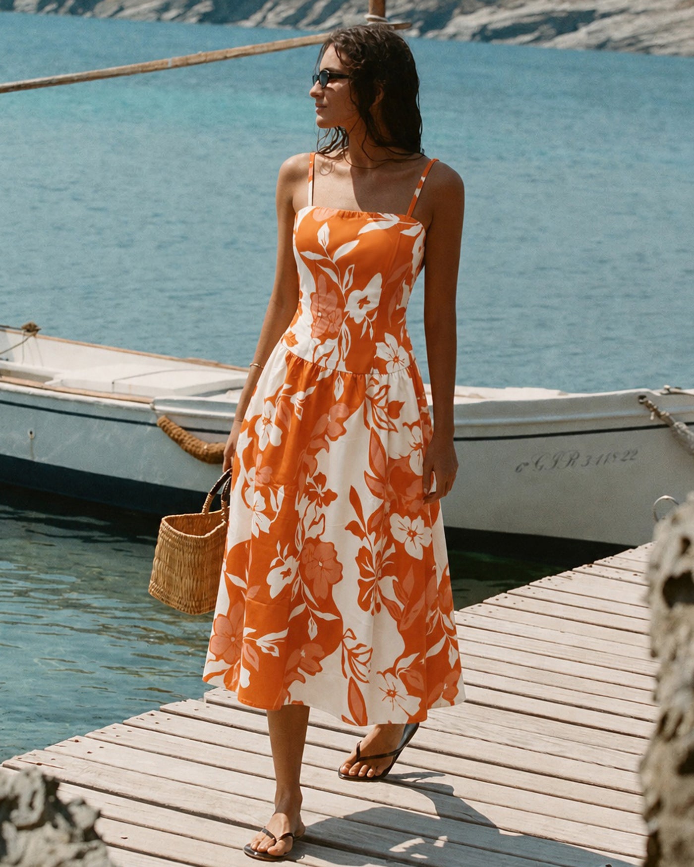 Orange Floral Slip A-Line Maxi Dress & Reviews - Orange - Dresses | RIHOAS Orange Floral Slip A-Line Maxi Dress & Reviews - Orange - Dresses | RIHOAS