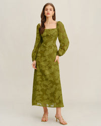 Women's Woven Polyester Maxi Dress - RIHOAS
