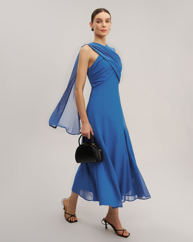 Blue Strapless Flowy Maxi Dress & Reviews - Blue - Dresses