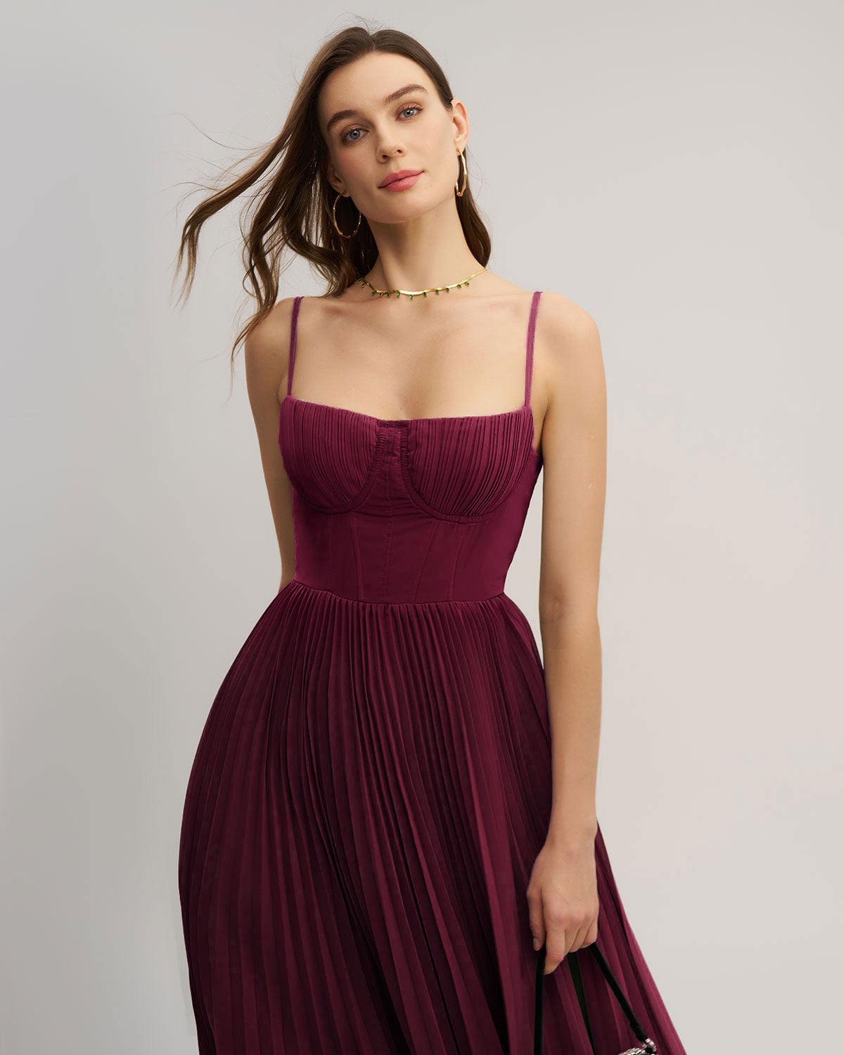 Wine Red Sweetheart Neck Flowy Maxi Dress & Reviews - Wine Red - Dresses