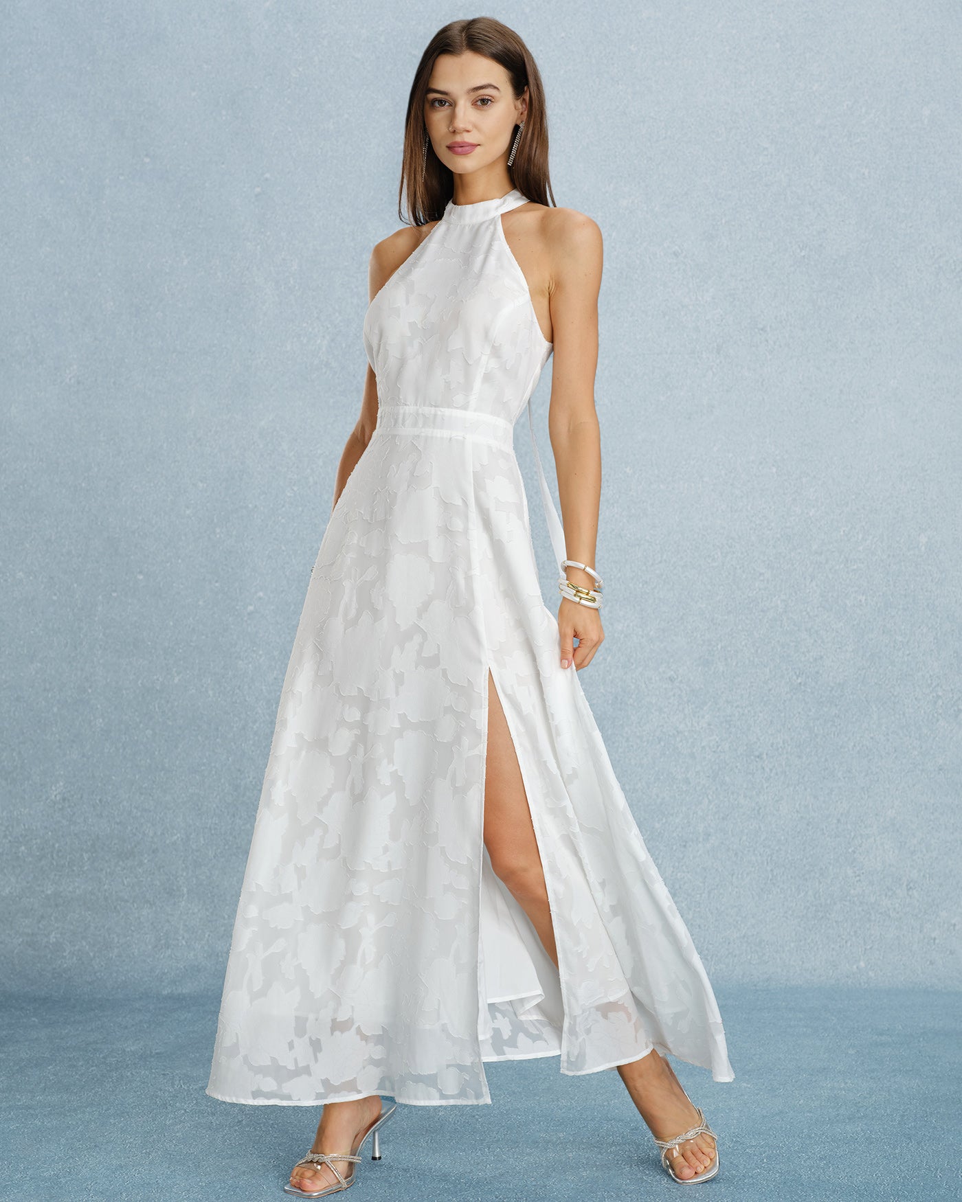 women white maxi dress White Backless Bowknot Maxi Dress & Reviews - White - Dresses