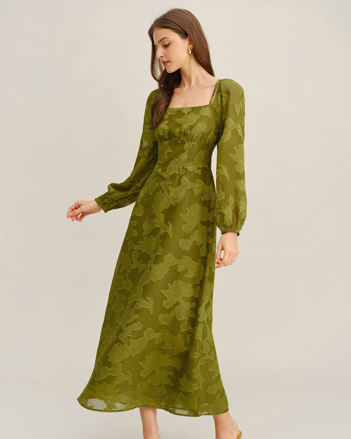 Women's Woven Polyester Maxi Dress - RIHOAS
