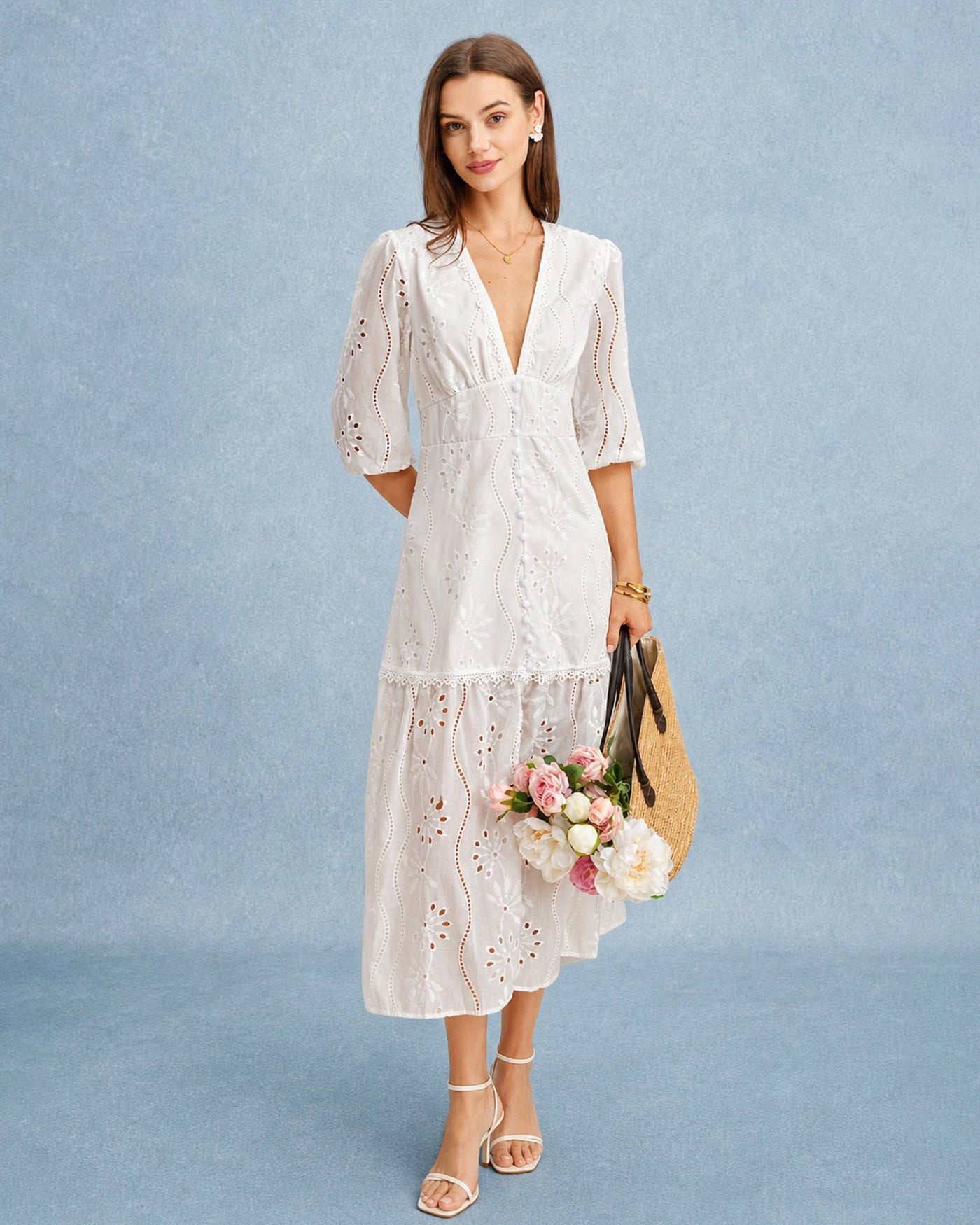 white polyester maxi dress White Sorority Dress | Options Maxi Dress