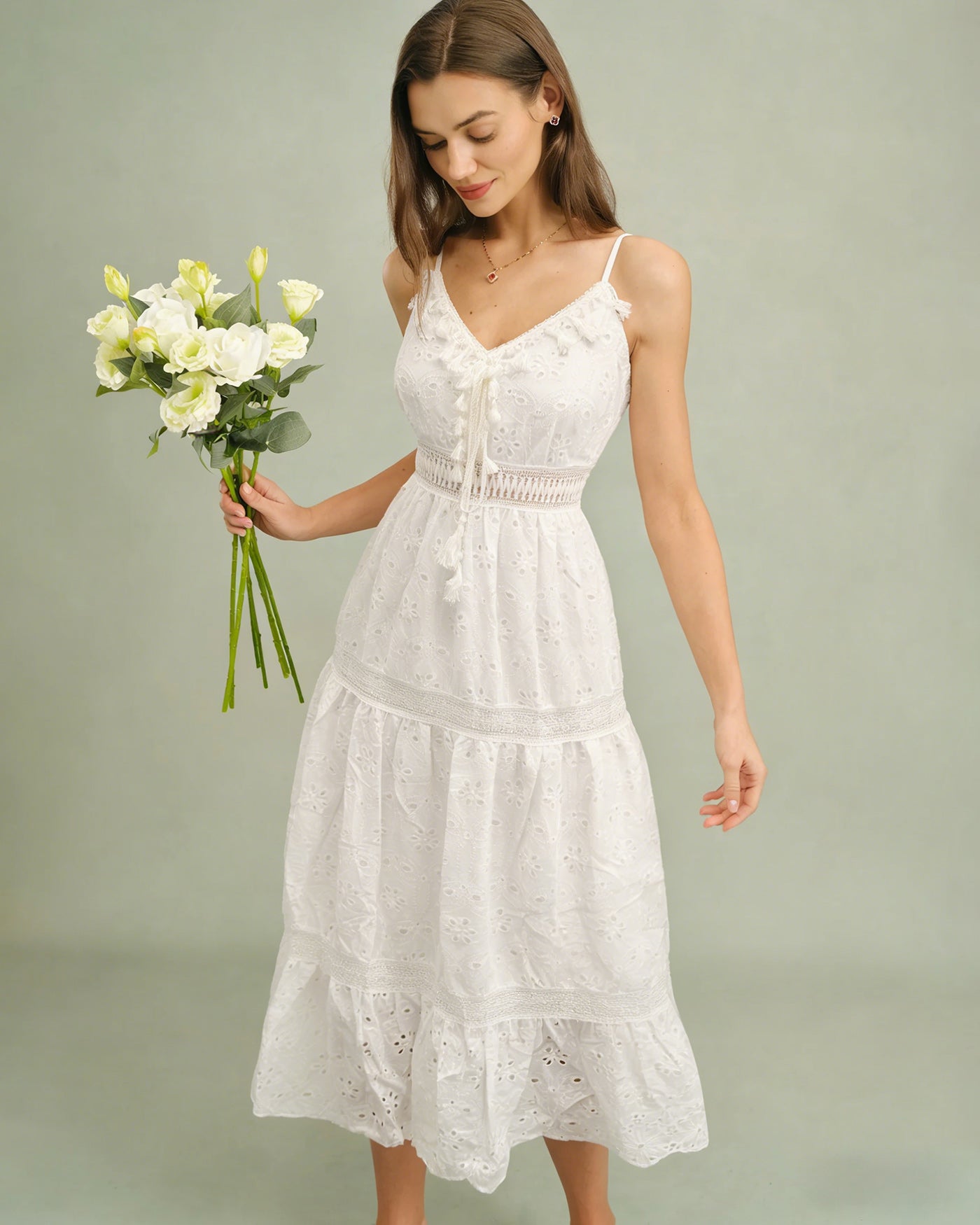 White Shirred Slip Maxi Dress White Shirred Slip Maxi Dress