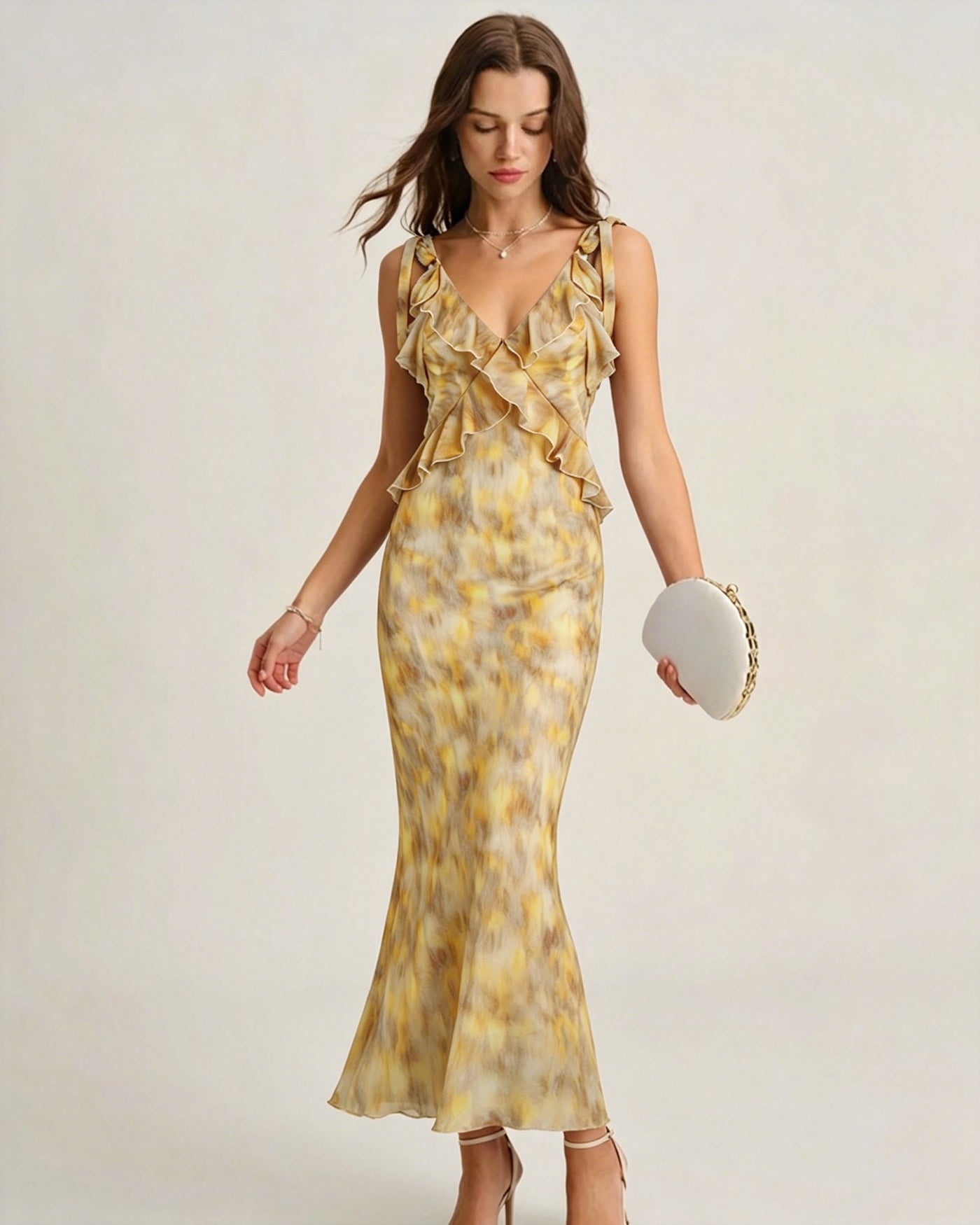 Rihoas Ruffle Slip Maxi Dress for women, Yellow / US|6 Rihoas Ruffle Slip Maxi Dress for women, Yellow / US|6
