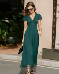 Women's Woven Polyester  Maxi Dress Dresses - RIHOAS