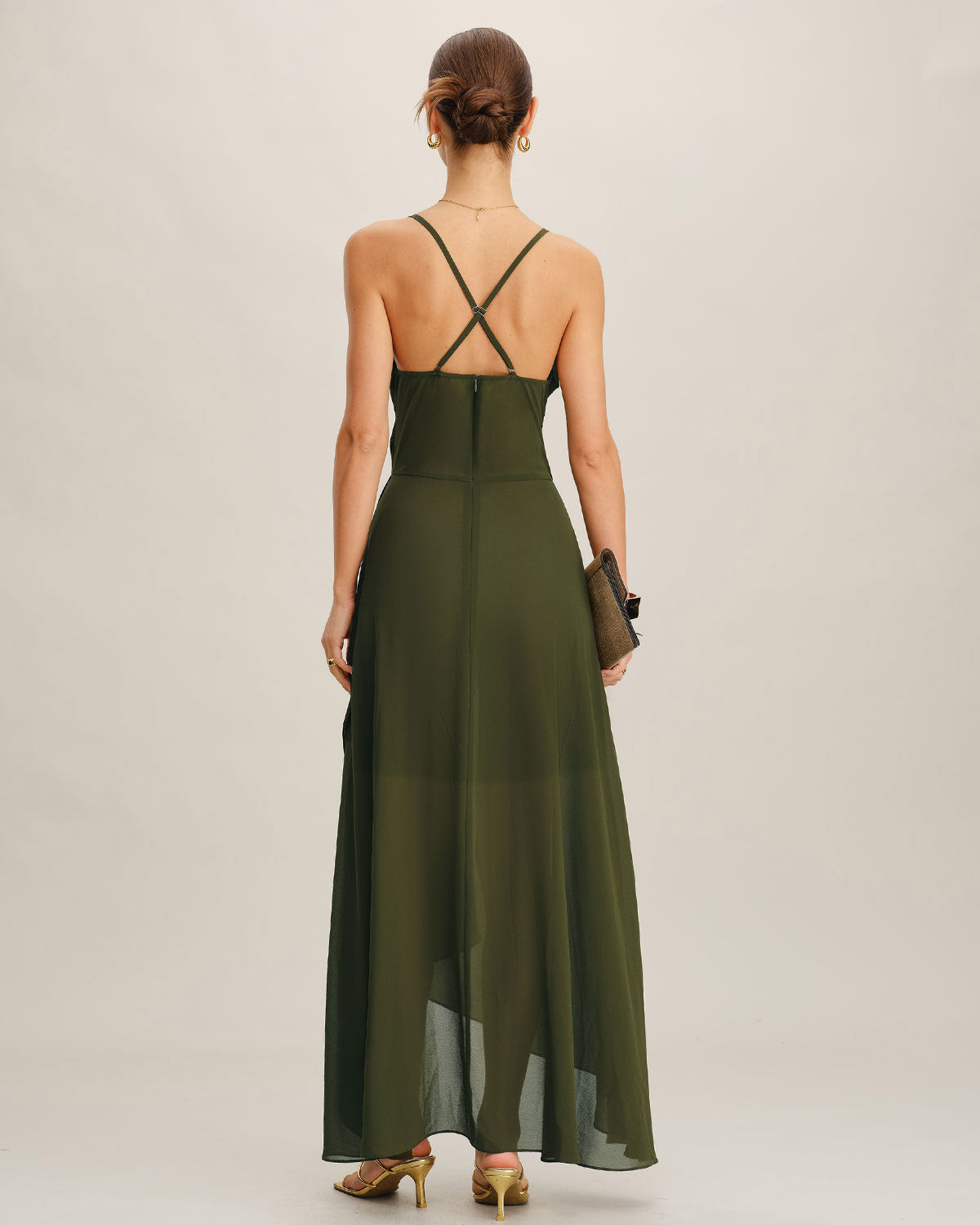 Green Chiffon A-Line Slip Maxi Dress & Reviews - Green - Dresses | RIHOAS Green Chiffon A-Line Slip Maxi Dress & Reviews - Green - Dresses | RIHOAS