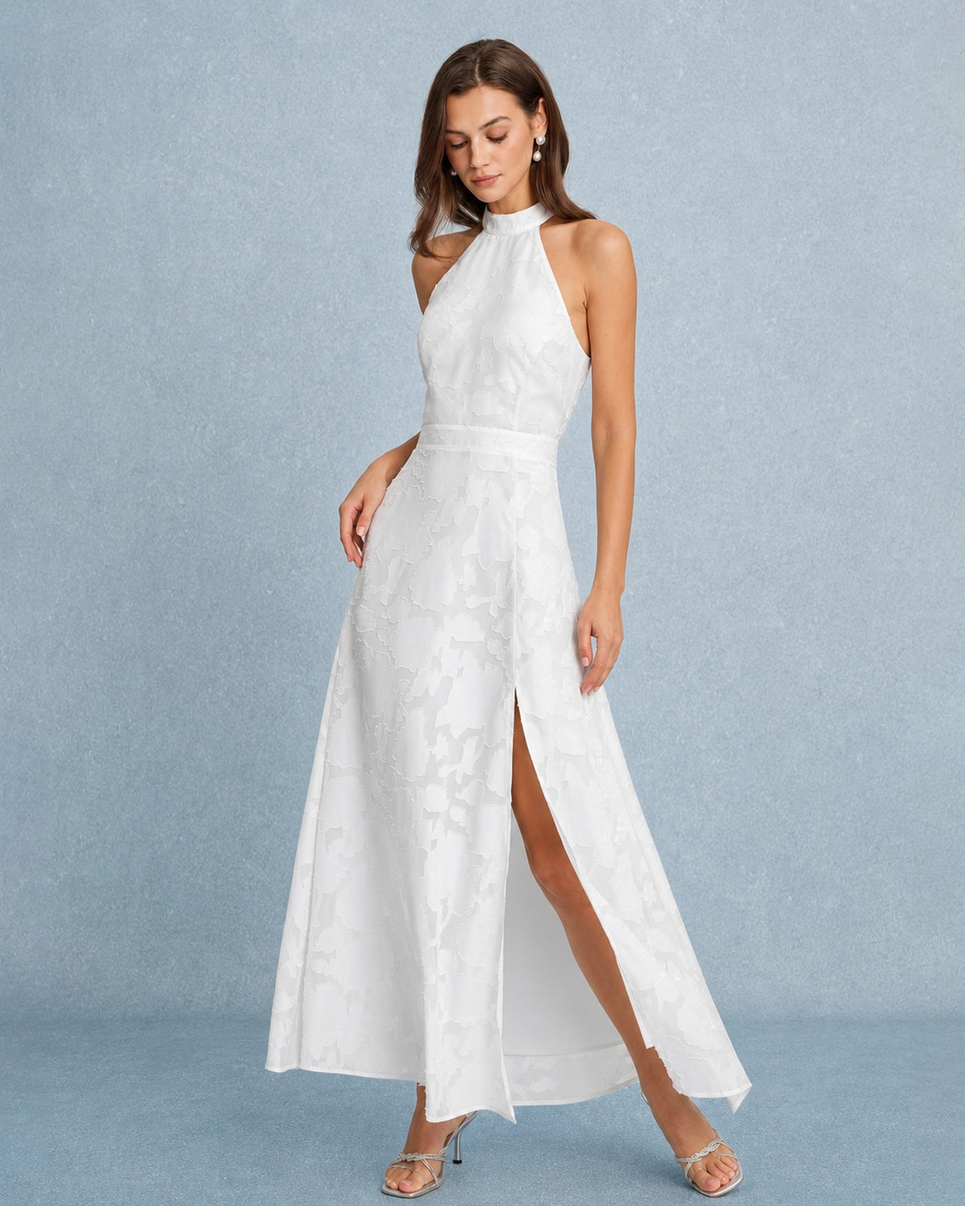backless white dress maxi White Backless Bowknot Maxi Dress