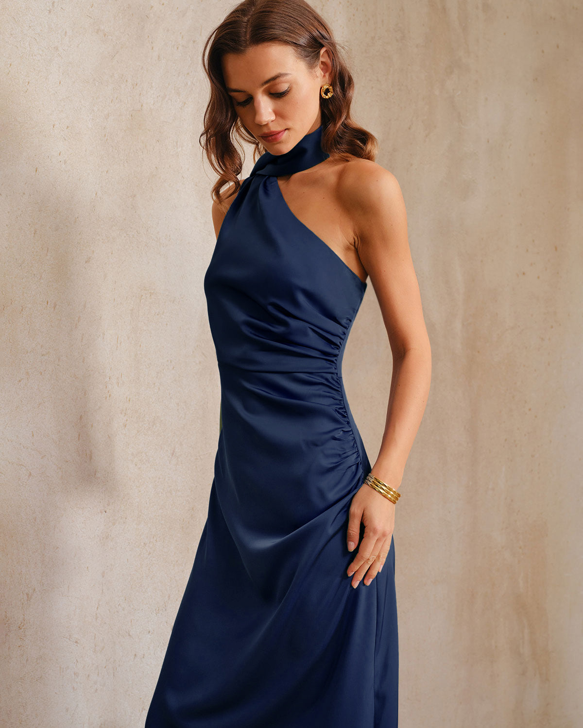 Navy One Shoulder A-Line Maxi Dress & Reviews - Navy - Dresses
