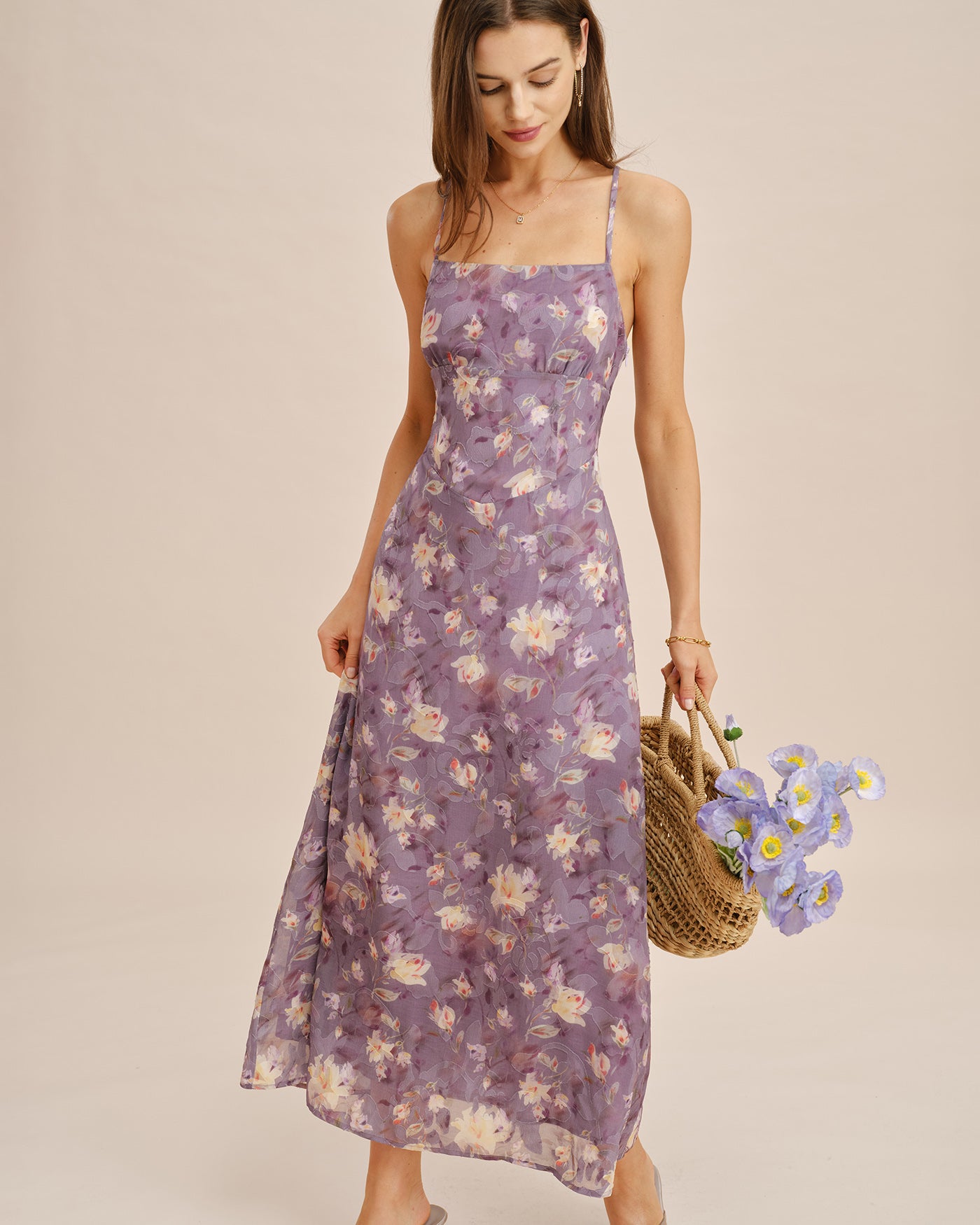 Women's Woven Polyester Maxi  Dress Dresses - RIHOAS