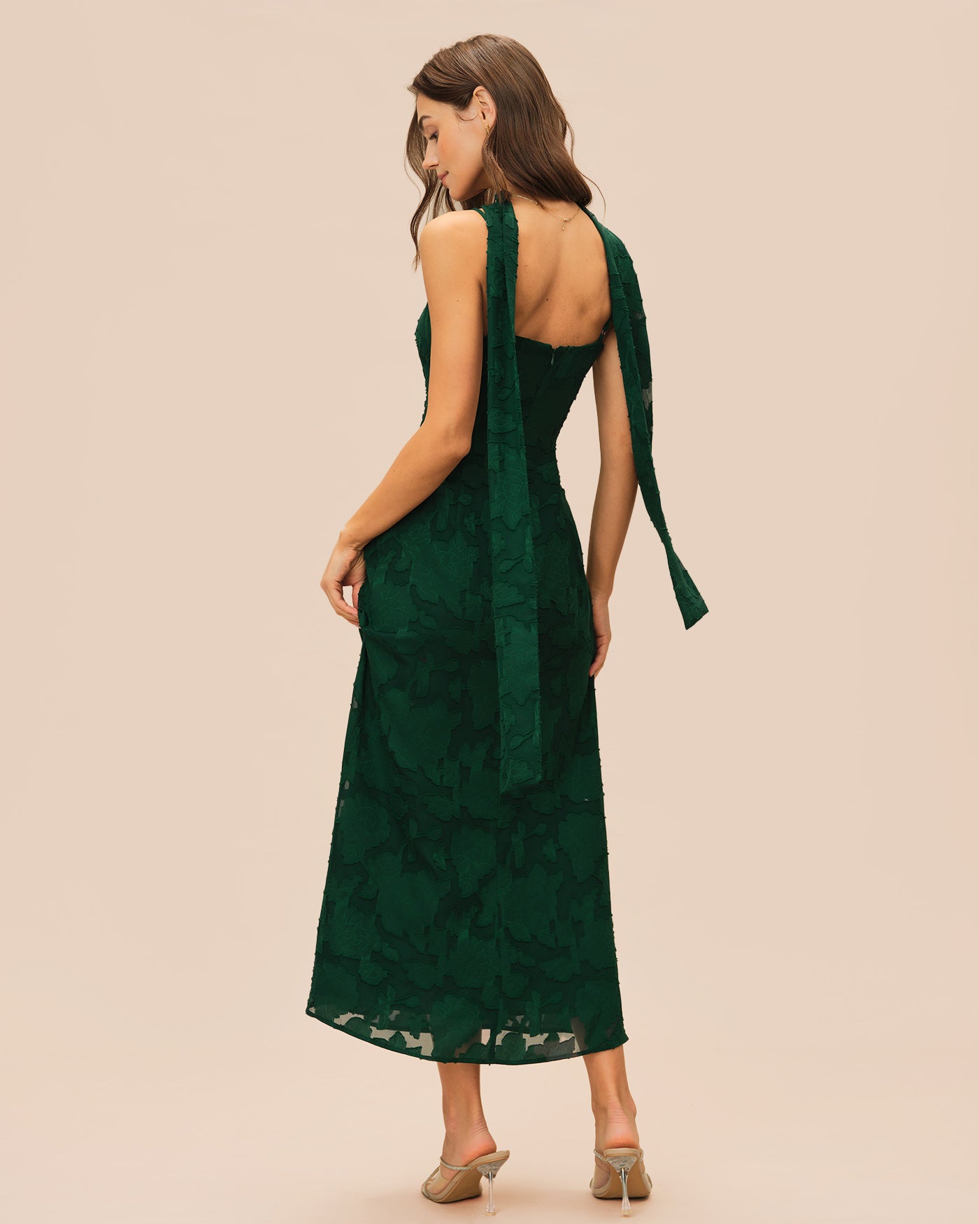 Green Jacquard A Line Slip Maxi Dress Rihoas Embroidery Mesh Slip Maxi Dress for Women, Green / L Green Jacquard A Line Slip Maxi Dress Rihoas Embroidery Mesh Slip Maxi Dress for Women, Green / L