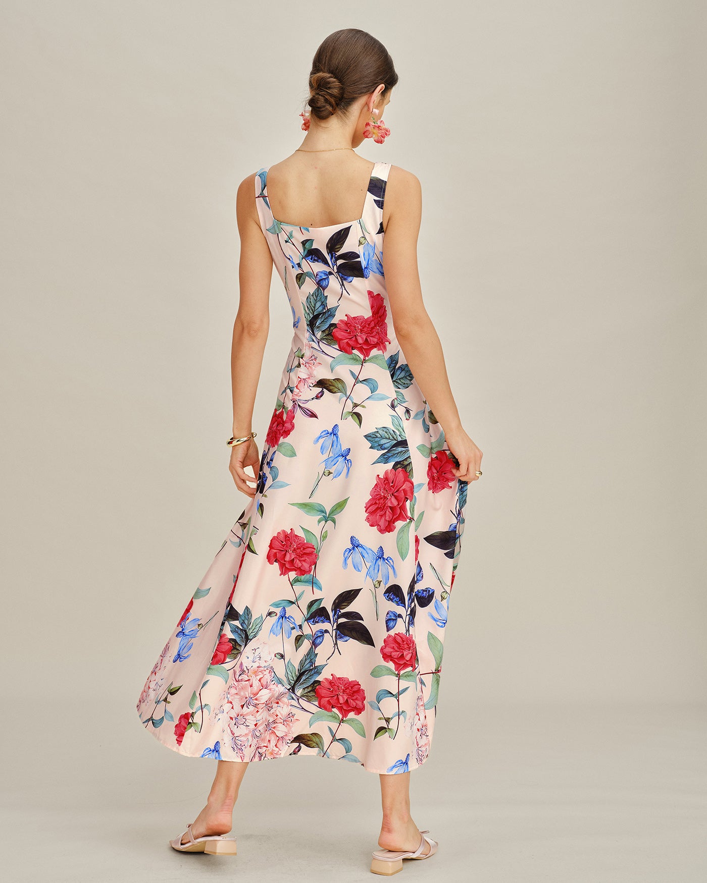 Rihoas Floral A-Line Sleeveless Maxi Dress for women, Multi / US|4 Rihoas Floral A-Line Sleeveless Maxi Dress for women, Multi / US|4