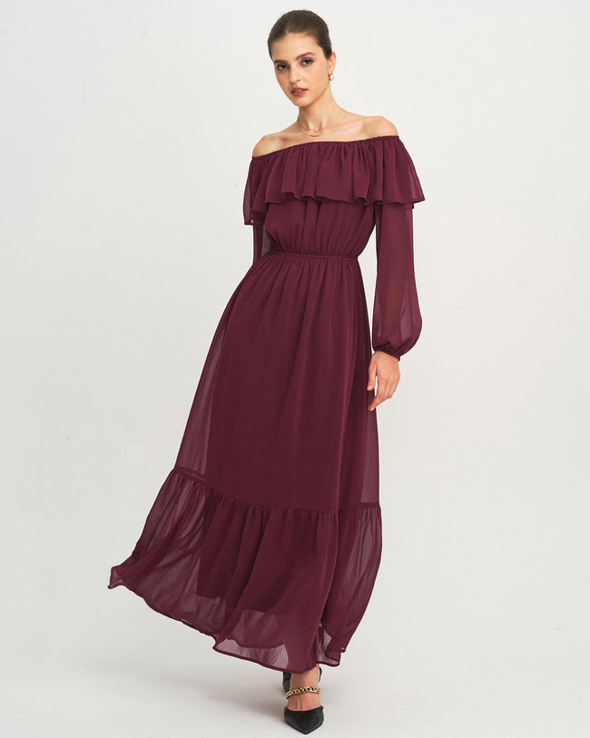 Women's Woven Polyester  Maxi Dress Dresses - RIHOAS