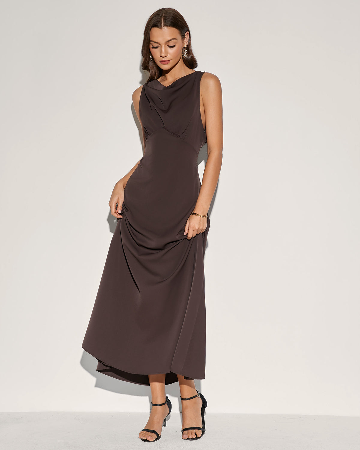 Women's Woven Polyester  Maxi  Dress Dresses - RIHOAS