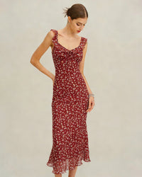 Women's Woven Polyester Maxi  Dress Dresses - RIHOAS