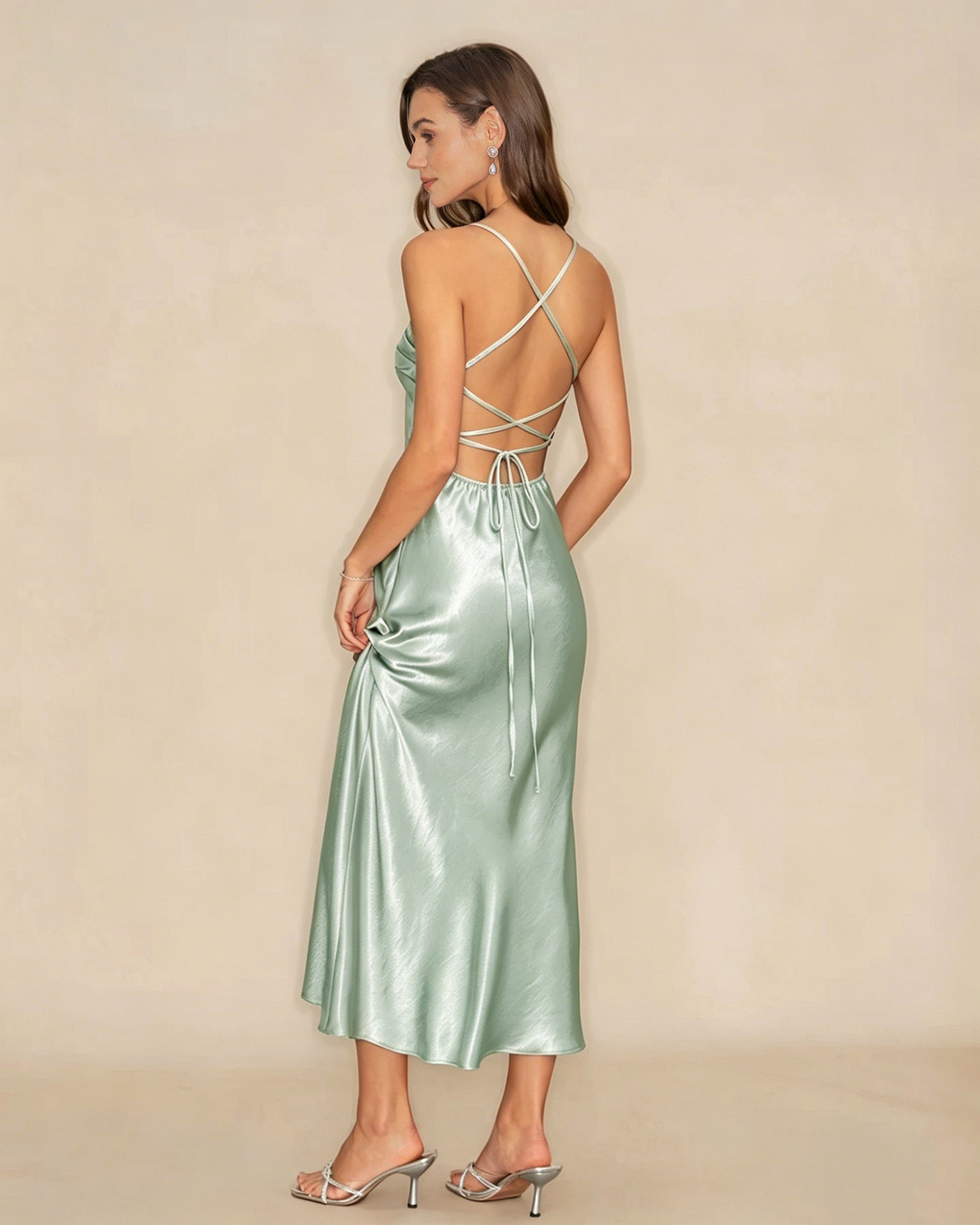 Green X Cross Slip A-Line Maxi Dress & Reviews - Green - Dresses | RIHOAS Green X Cross Slip A-Line Maxi Dress & Reviews - Green - Dresses | RIHOAS