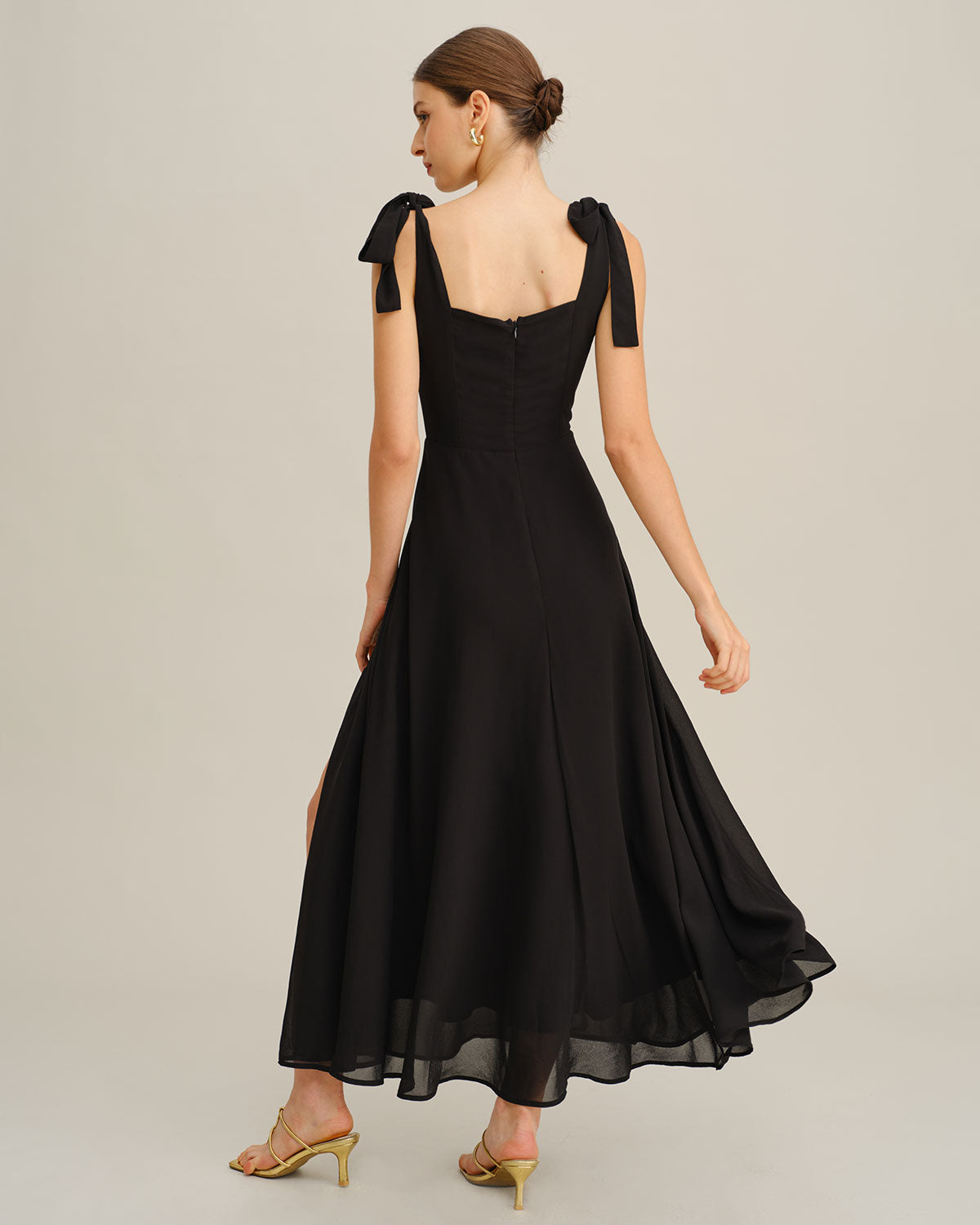 Black Chiffon Tie Strap Maxi Dress & Reviews - Black - Dresses | RIHOAS Black Chiffon Tie Strap Maxi Dress & Reviews - Black - Dresses | RIHOAS