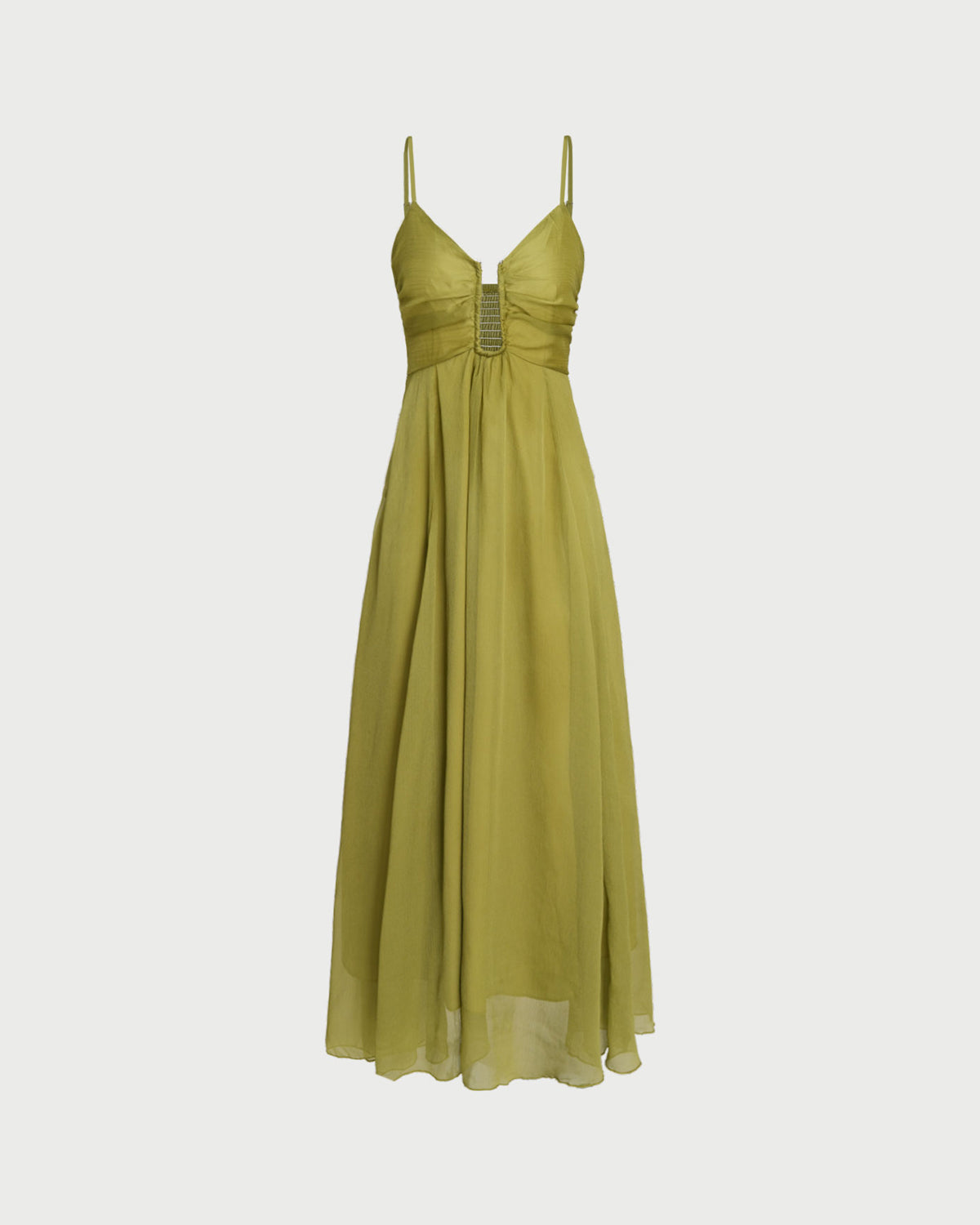 Green Ruched Slip Maxi Dress & Reviews - Green - Dresses | RIHOAS Green Ruched Slip Maxi Dress & Reviews - Green - Dresses | RIHOAS