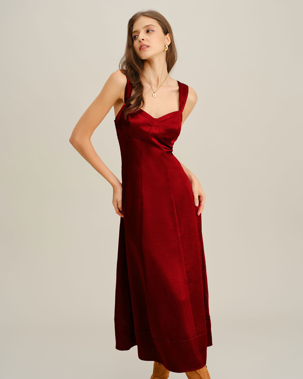 Red Sweetheart Neck A-Line Maxi Dress & Reviews - Red - Dresses | RIHOAS Red Sweetheart Neck A-Line Maxi Dress & Reviews - Red - Dresses | RIHOAS