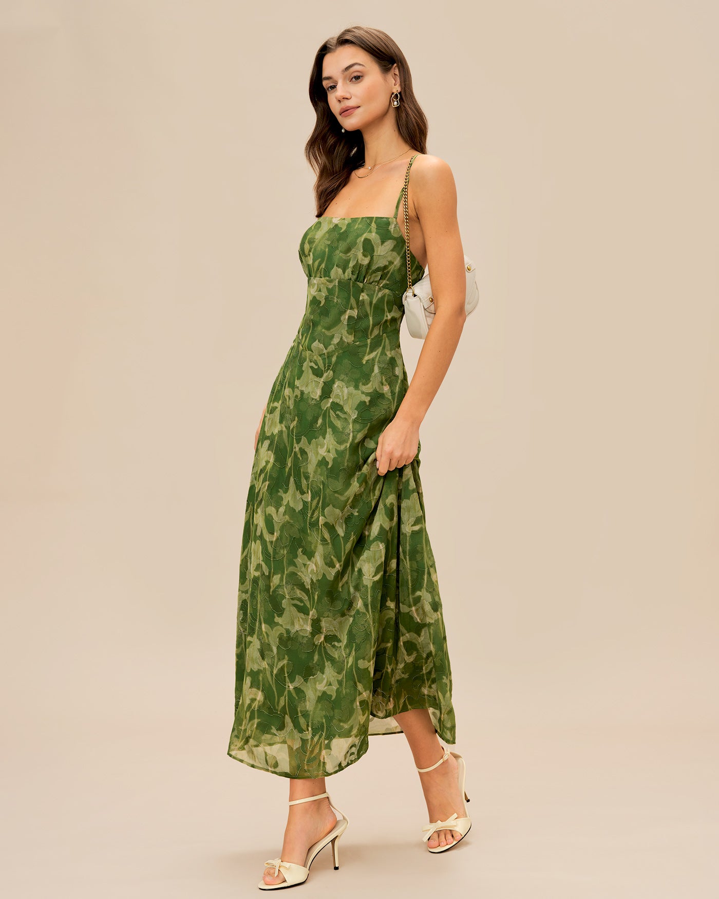 Green Floral X Cross Slip Maxi Dress & Reviews - Green - Dresses | RIHOAS Green Floral X Cross Slip Maxi Dress & Reviews - Green - Dresses | RIHOAS