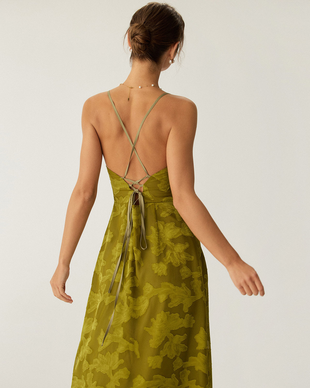Green Floral Ruched Backless Slip Maxi Dress & Reviews - Green - Dresses | RIHOAS Green Floral Ruched Backless Slip Maxi Dress & Reviews - Green - Dresses | RIHOAS
